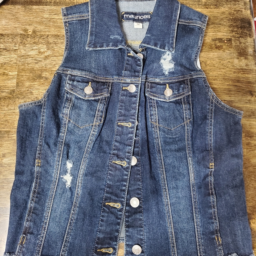 Maurices Blue Denim Vest